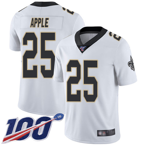 Men New Orleans Saints Limited White Eli Apple Road Jersey NFL Football #25 100th Season Vapor Untouchable Jersey->women nfl jersey->Women Jersey